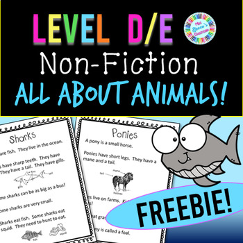 Preview of Non-Fiction Animal Passages - Level D / Level E FREEBIE!
