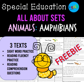 Preview of Non Fiction Animal Text Sets: All About Amphibians Special Education FREEBIE