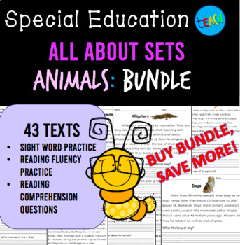 Preview of Non Fiction Animal Text Sets: All About BUNDLE Special Education