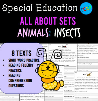 Preview of Non Fiction Animal Text Sets: All About Insects Special Education