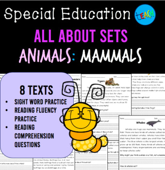 Preview of Non Fiction Animal Text Sets: All About Mammals Special Education