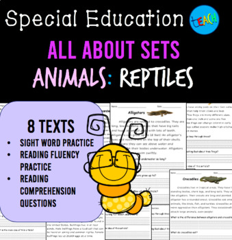 Preview of Non Fiction Animal Text Sets: All About Reptiles Special Education