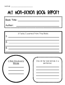 non fiction book report template