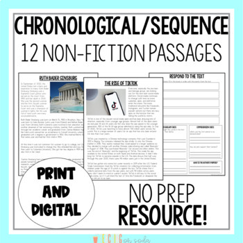 Preview of Nonfiction Chronological Order Passages | Reading Comprehension DIGITAL & PRINT