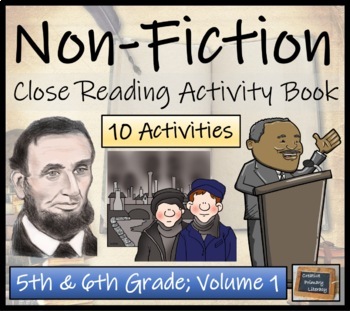Preview of Nonfiction Close Reading Comprehension Activity Book | 5th Grade & 6th Grade