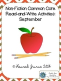 Non-Fiction Common Core Close Reading and Writing: September