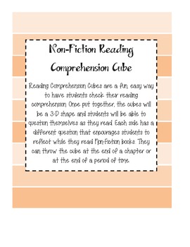 Novel Study Story Cube Worksheet - CfE reading comprehension