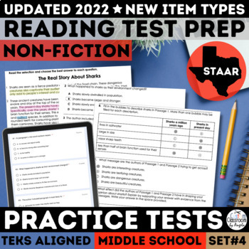 Preview of STAAR NonFiction Reading Comprehension 6th 7th 8th Grade Middle School Practice