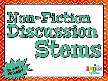 Preview of Non-Fiction Discussion Stems