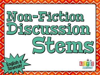 Preview of Non-Fiction Discussion Stems - English & Spanish!