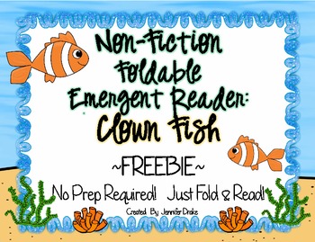 Preview of Non-Fiction Emergent Reader: Clown Fish ~FREEBIE~