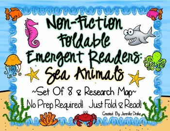 Preview of Non-Fiction Emergent Readers: Sea/Ocean Animals! ~Set of 8 PLUS Research Map!~