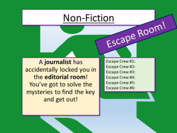 Preview of Non-Fiction Escape Room