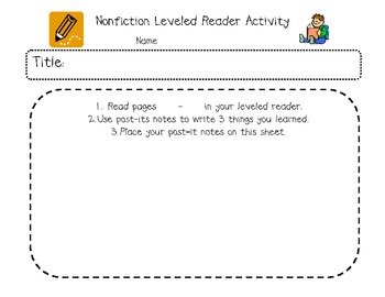 Preview of Non-Fiction Leveled Reader Activity