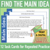 Main Idea: Task Cards & Mini Passages for Test Prep, Dista