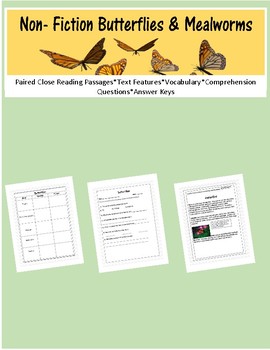 Preview of Butterfly Reading Comprehension Unit