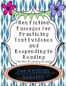 Preview of Non-Fiction Comprehension and Fluency Passages-Zoo Animals