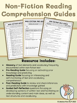Preview of Non-Fiction Reading Comprehension Guides & Self-Check