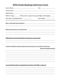 Non-Fiction Reading Conference Form - Student Fills In