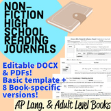 AP Lang./HS Non-Fiction Reading Journal BUNDLE--7 Books + 