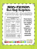 Non - Fiction Reading Response Choice Board {version 1}