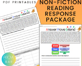 Non-Fiction Reading Response Printables - Reading Comprehe