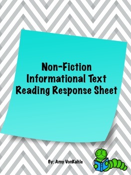 Preview of Non-Fiction Reading Response Sheet