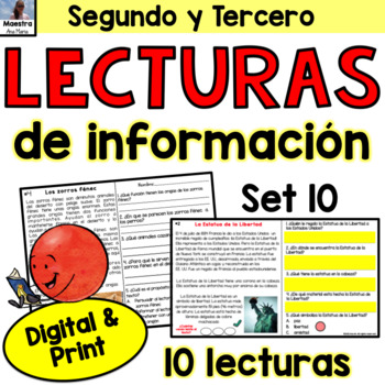 Preview of Non-Fiction Readings in Spanish Lecturas de información Comprensión