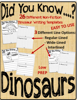 Preview of Non-Fiction Research/Information Writing Templates - Did You Know? Dinosaurs