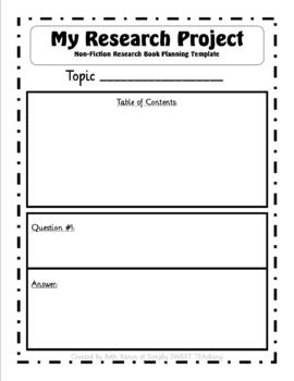 Preview of Non-Fiction Research Project Q & A Book Template
