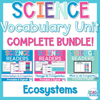 Preview of Science Vocabulary Unit: Ecosystems Bundle - Printable and Digital!