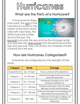 Non-Fiction Science Readers: Hurricanes by BeachTeach5 | TpT
