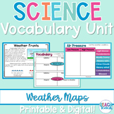 Science Vocabulary Unit: Weather Maps - Printable and Digital!