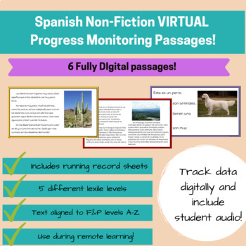 Preview of Non Fiction: Spanish Reading Progress Monitoring | Registro de Lectura Español