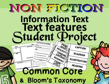Preview of Non-Fiction Student Project Informational Text Features & Structure Common Core
