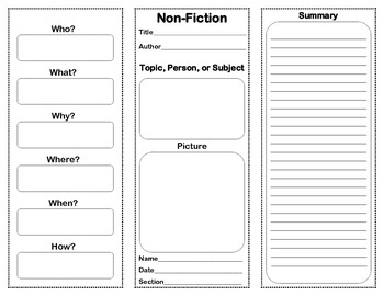 Preview of Non-Fiction Summary Pamphlet