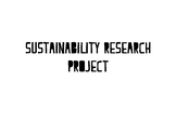 Non-Fiction Sustainability Research Project