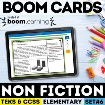Preview of Non-Fiction Task Cards | Reading Comprehension | Digital Boom Cards