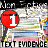 Reading Passages Text Evidence {PRINT BUNDLE Semester 1}