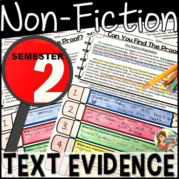 Preview of Reading Passages Text Evidence {PRINT BUNDLE Semester 2}