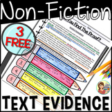 Text Evidence Reading Passages FREE