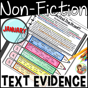 Preview of Reading Passages Text Evidence {January Print Edition}