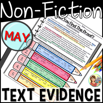 Preview of Reading Passages Text Evidence {May Print Edition}