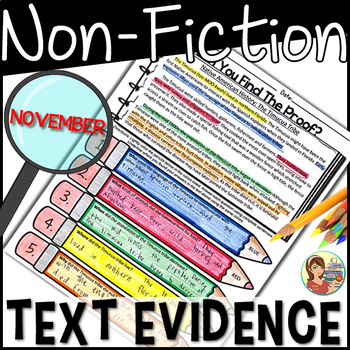 Preview of Reading Passages Text Evidence {November Print Edition}