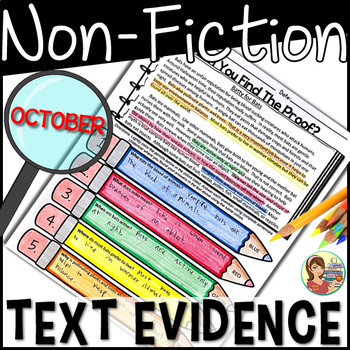 Preview of Reading Passages Text Evidence {October Print Edition}
