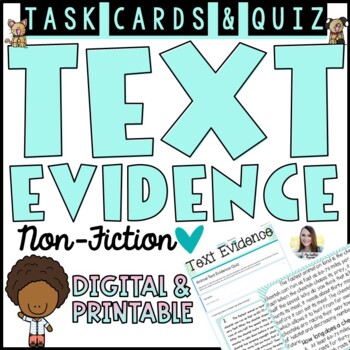 Preview of Non-Fiction Text Evidence Task Cards | Google Forms Quiz