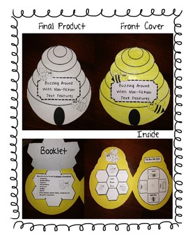 Preview of Non-Fiction Text Features Craftivity for Common Core: Bee Themed