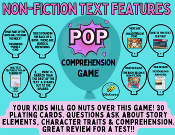 Preview of Non-Fiction Text Features - Pop! Comprehension Game