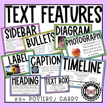 Preview of Non- Fiction Text Features Posters & Anchor Charts