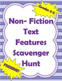 Non-Fiction Text Features Scavenger Hunt (Intermediate - G